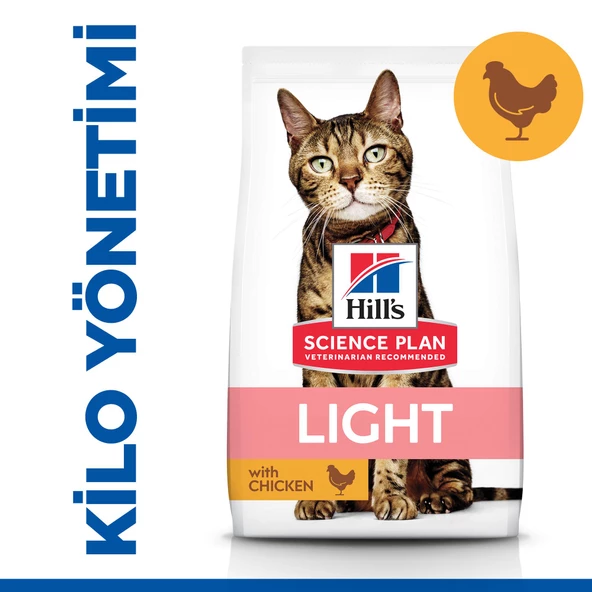 Hill's SCIENCE PLAN Light Yetişkin Tavuklu Kedi Maması 3 kg ürün görseli 1