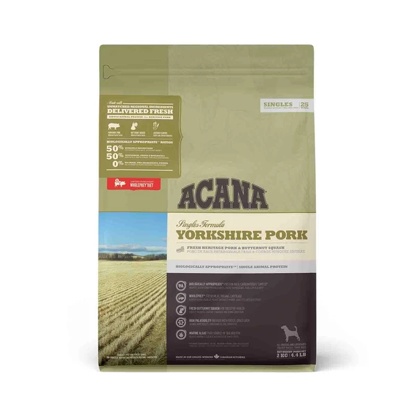Acana Yorkshire Pork Domuz Etli ve Balkabaklı Tahılsız Yetişkin Köpek Maması 2 kg ürün görseli 1