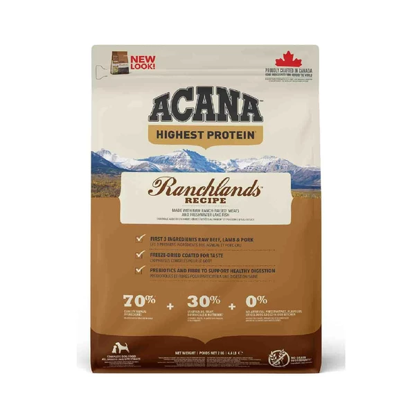 Acana Ranchlands Sığır Etli Tahılsız Tüm Irk ve Yaşam Evreleri İçin Köpek Maması 2 kg ürün görseli 1