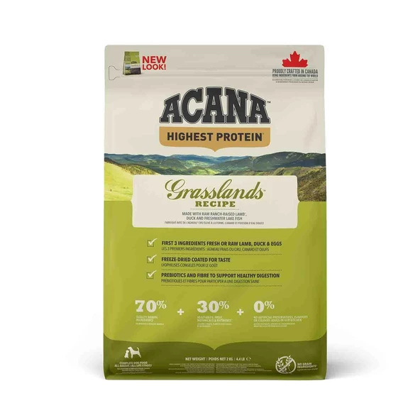 Acana Grasslands Kuzulu Ördekli ve Balıklı Tahılsız Yetişkin Köpek Maması 2 kg ürün görseli 1