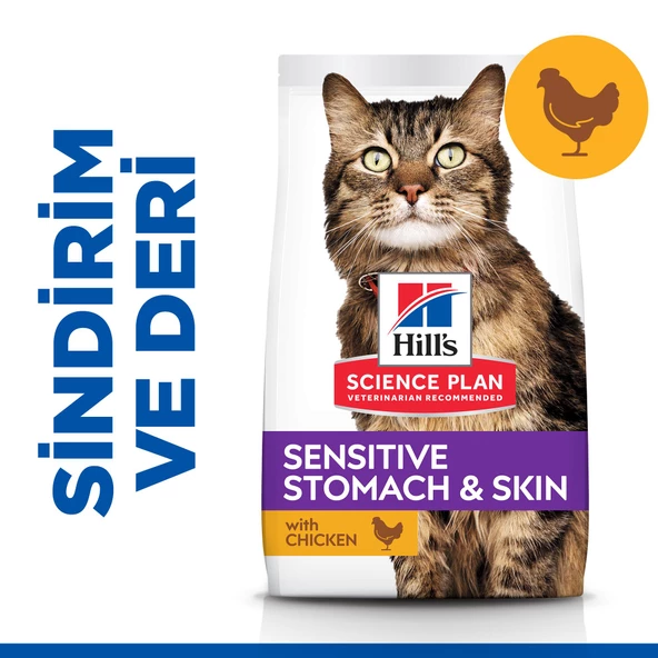 Hill's SCIENCE PLAN Hassas Mide & Deri Yetişkin Tavuklu Kedi Maması 1,5 kg ürün görseli 1