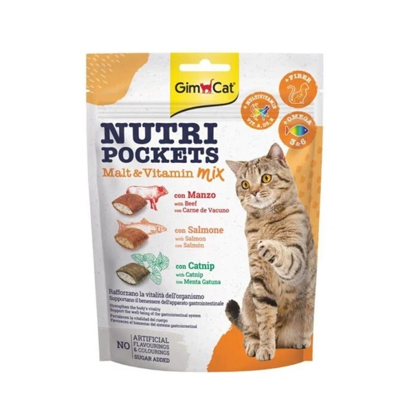 Gimcat Nutripockets Kedi Ödülü Malt ve Multivitamin 150 gr ürün görseli 1