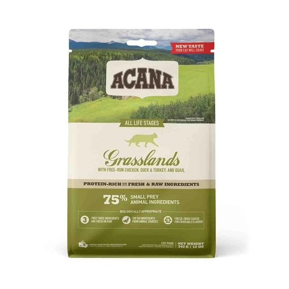 Acana Grasslands Ördekli ve Tavuklu Tahılsız Tüm Irk ve Yaşam Evreleri İçin Kedi Maması 1,8 kg ürün görseli 1