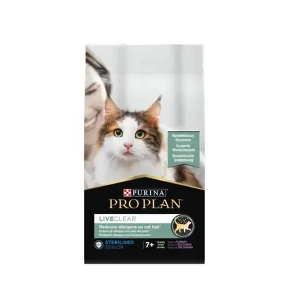 Pro Plan LiveClear +7 Yaş Üzeri Hindi Etli Kısırlaştırılmış Yaşlı Kedi Maması 1,4 kg ürün görseli 1
