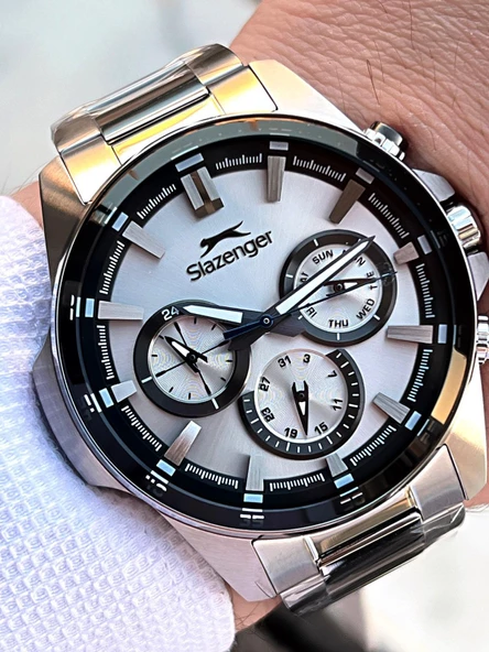 Slazenger Çelik Kordon İç Fonksiyonları Aktif 10 Atm Suya Dayanıklı Erkek Kol Saati ESL9.2456.2.01 ürün görseli 1