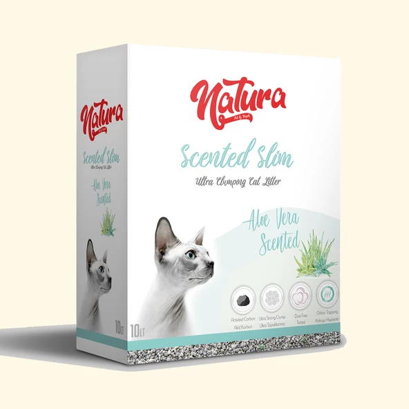 Natura Scented Slim Aloe Vera Kokulu Topaklaşan Kedi Kumu 10 lt ürün görseli 1