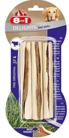 8in1 Delights Bones  Biftekli Köpek Ödül Kemiği  3'lü 75 gr ürün görseli 1