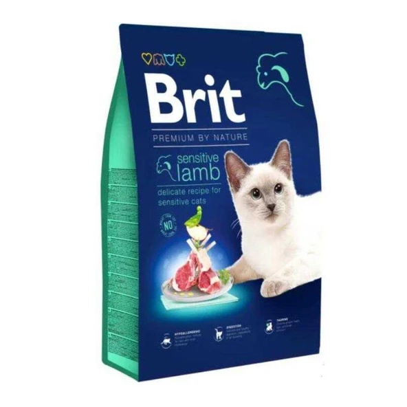 Brit Premium Hipoalerjenik Sensitive Kuzu Etli Yetişkin Kedi Maması 8 kg ürün görseli 1