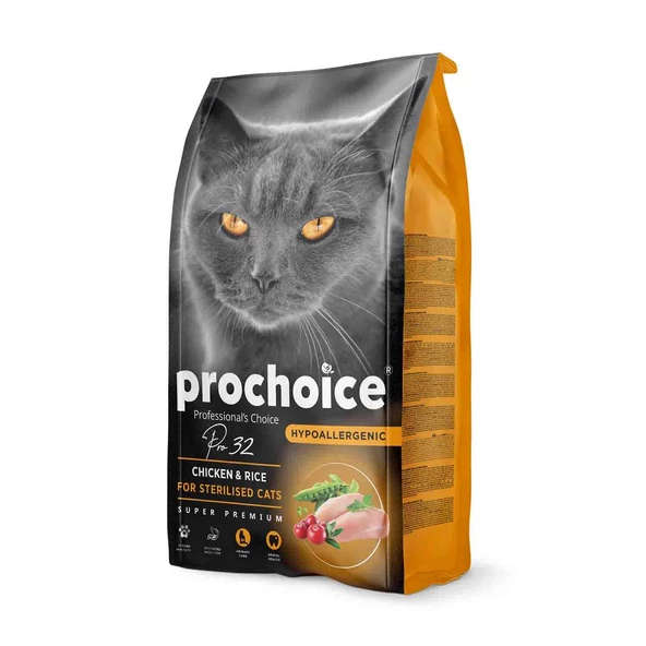 Prochoice Pro 32 Tavuklu Kısırlaştırılmış Yetişkin Kedi Maması 2 kg ürün görseli 1