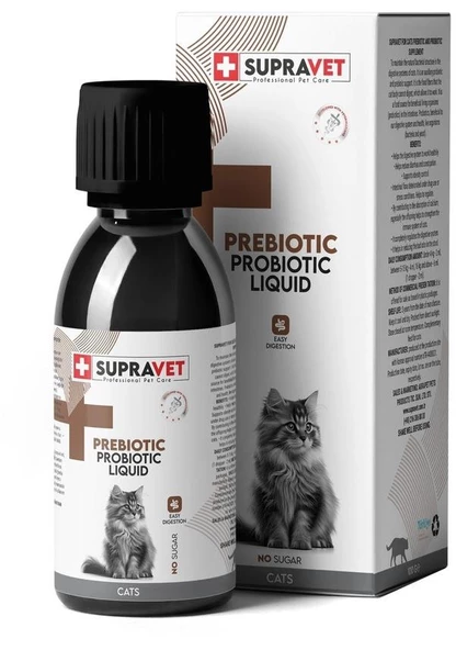 Supravet Probiyotik, Kedi Bağışıklık Güçlendirici Sıvı Probiyotik + Prebiyotik Takviyesi 100 ml ürün görseli 1