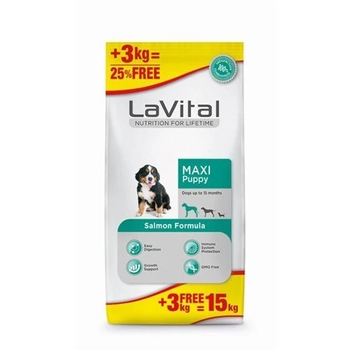 LaVital Somonlu Büyük Irk Yavru Köpek Maması 15 kg ürün görseli 1