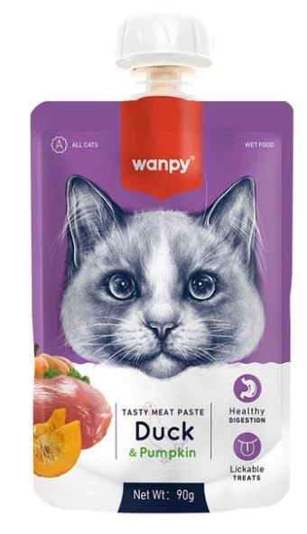 Wanpy Taze Ördekli ve Bal Kabaklı Kedi Et Ezmesi 90 gr ürün görseli 1