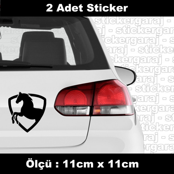 at şaha kalkmış logo sticker etiket - 2 adet araba kask motosiklet laptop tablet pc atv uyumlu sticker 2 adet ürün görseli 1