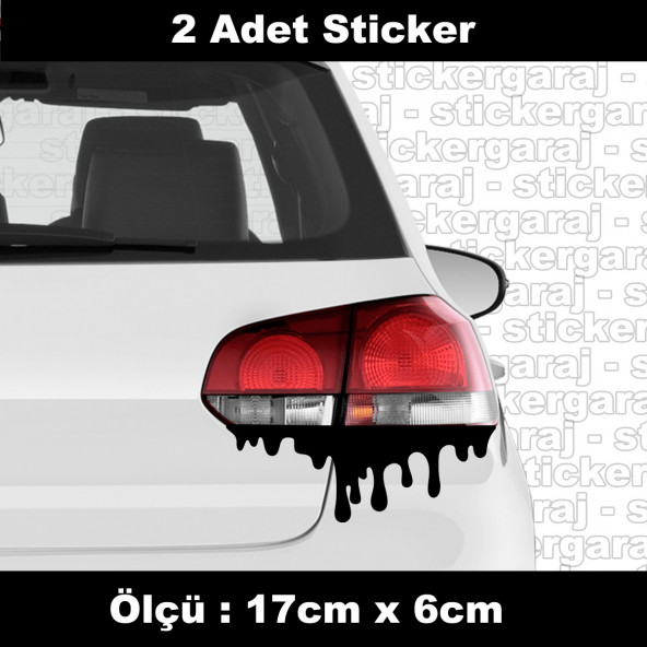 boya efecti akıntı leke sticker etiket -2 adet  araba kask motosiklet laptop tablet pc atv uyumlu sticker 2 adet ürün görseli 1
