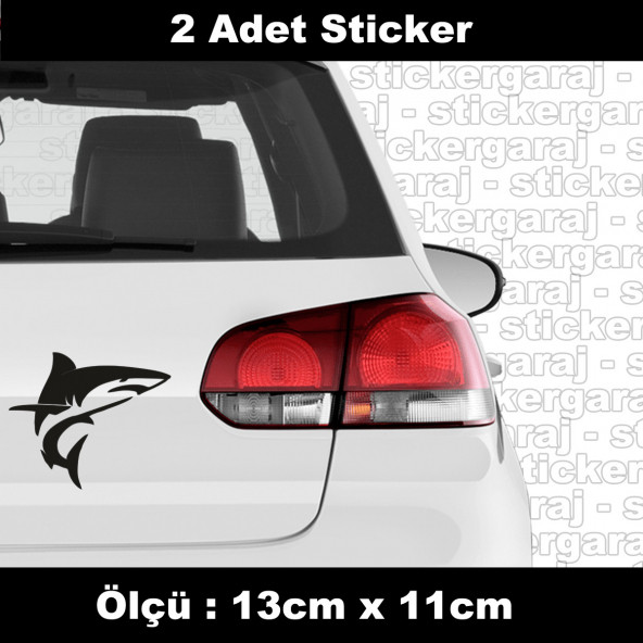 Köpek balıı jaws saldırgan sticker etiket -2 adet  araba kask motosiklet laptop tablet pc atv uyumlu sticker 2 adet ürün görseli 1