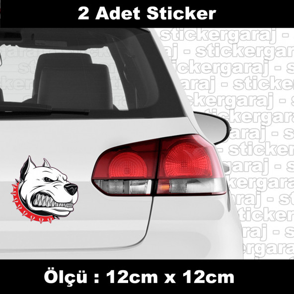 Köpek hayvan pitbull saldırgan sticker etiket - 2 adet araba kask motosiklet laptop tablet pc atv uyumlu sticker 2 adet ürün görseli 1
