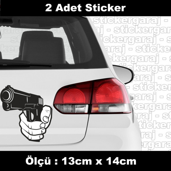 silah namlu ateş sticker etiket - 2 adet araba kask motosiklet laptop tablet pc atv uyumlu sticker 2 adet ürün görseli 1