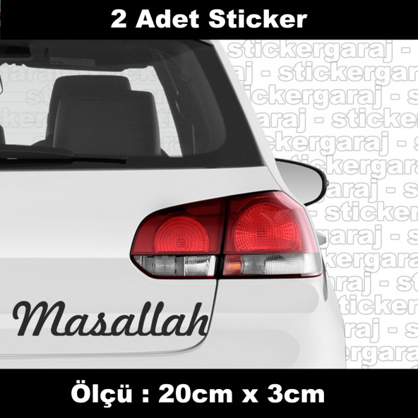 araba stickerı maşallah 2ADET  - araba kask motosiklet laptop tablet pc atv uyumlu sticker 2 adet ürün görseli 1