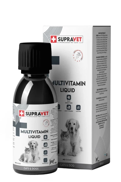 Supravet Multivitamin Sağlıklı Kedi Köpekler İçin Sıvı Damla 100 ml ürün görseli 1