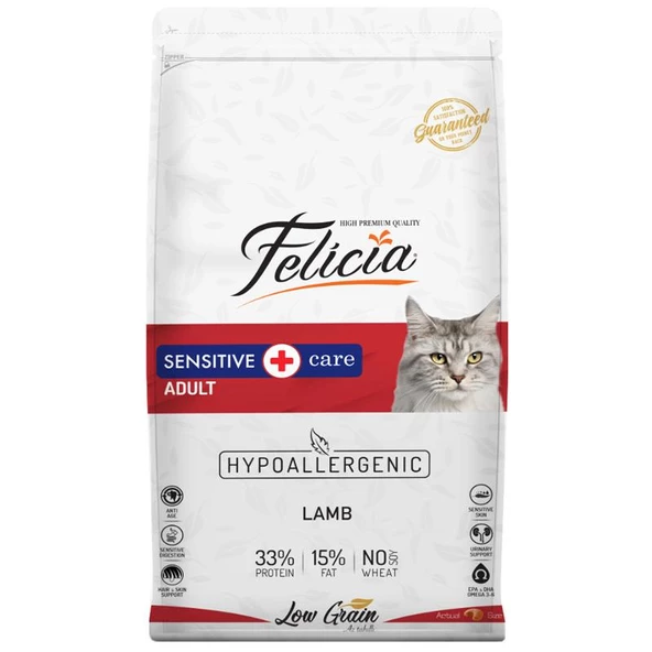 Felicia Kuzu Etli Düşük Tahıllı Hipoalerjenik Kedi Maması 12 kg ürün görseli 1