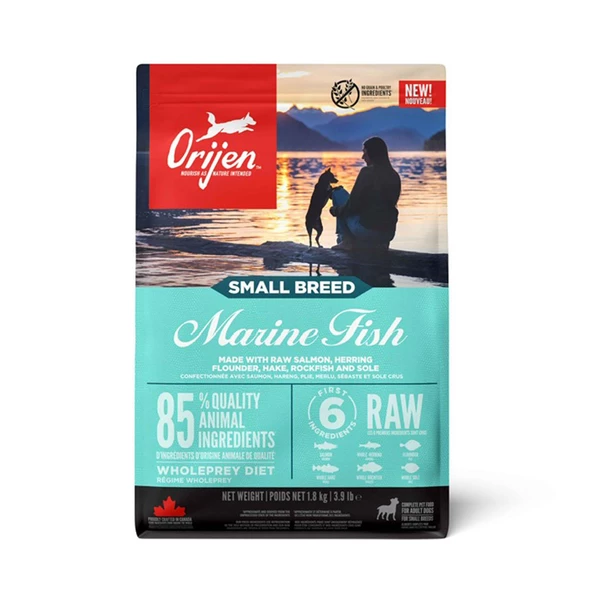 Orijen Marine Fish Tahılsız Balıklı Yetişkin Küçük Irk Köpek Maması 4,5 kg ürün görseli 1