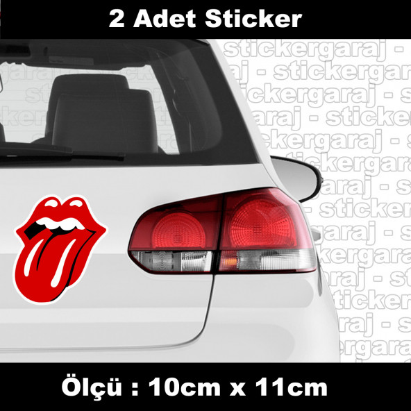dudak dil kadın sticker 2ADET  - araba kask motosiklet laptop tablet pc atv uyumlu sticker 2 adet ürün görseli 1