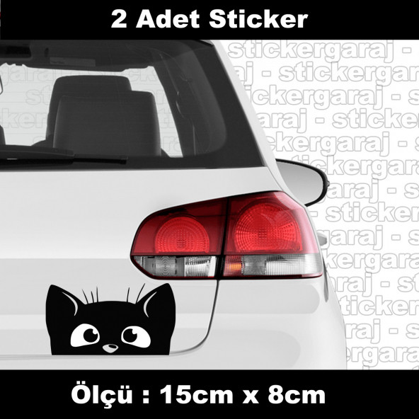 Kedi sevimli bagaj sticker 2ADET - araba kask motosiklet laptop tablet pc atv uyumlu sticker 2 adet ürün görseli 1