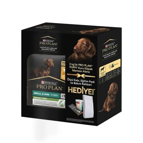 Pro Plan Puppy Small Sensitive Somonlu Küçük Irk Hassas Yavru Köpek Maması 3 kg + Ölçü Kabı ve Eğitim Pedi Hediyeli ürün görseli 1