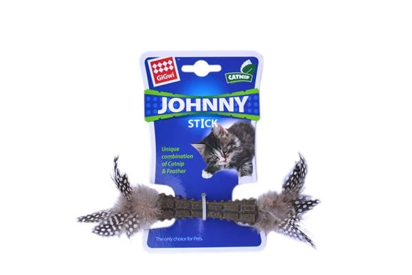 Gigwi Johnny Kedi Stick Catnipli Doğal Yeşil Tek Tüylü Oyuncağı ürün görseli 1