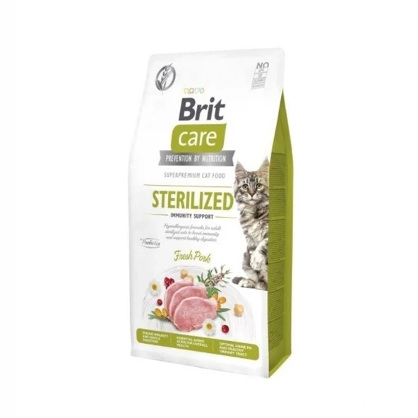 Brit Care Immunity Prebiotik İçerikli Domuzlu Kısırlaştırılmış Kedi Maması 7 kg ürün görseli 1