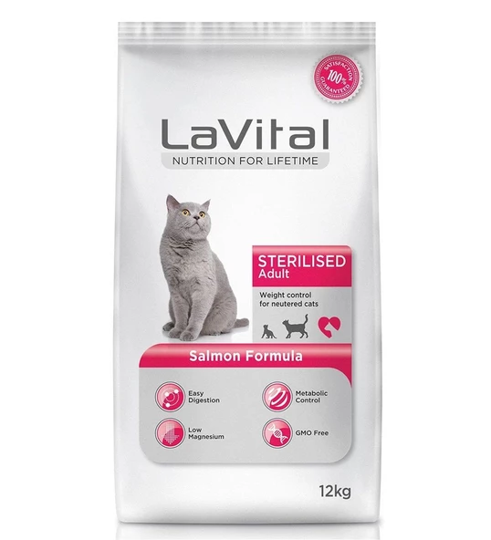 LaVital Somonlu Kısırlaştırılmış Yetişkin Kedi Maması 12 kg ürün görseli 1