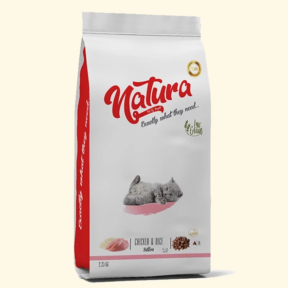 Natura Düşük Tahıllı Tavuklu Yavru Kedi Maması 2 kg ürün görseli 1