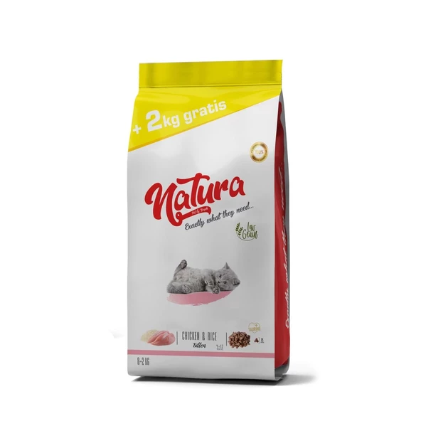Natura Premium Düşük Tahıllı Tavuklu Yavru Kedi Maması 8 kg + 2 kg ürün görseli 1
