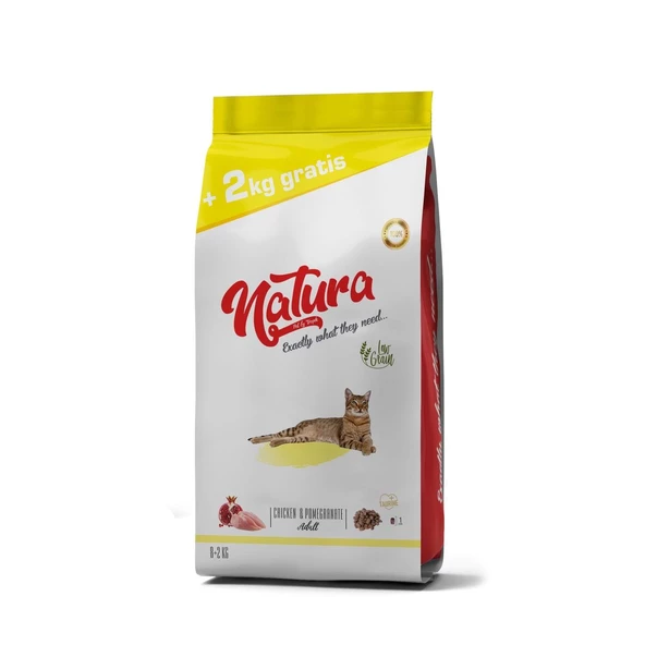 Natura Premium Tavuklu Narlı Düşük Tahıllı Yetişkin Kedi Maması 10 kg ürün görseli 1
