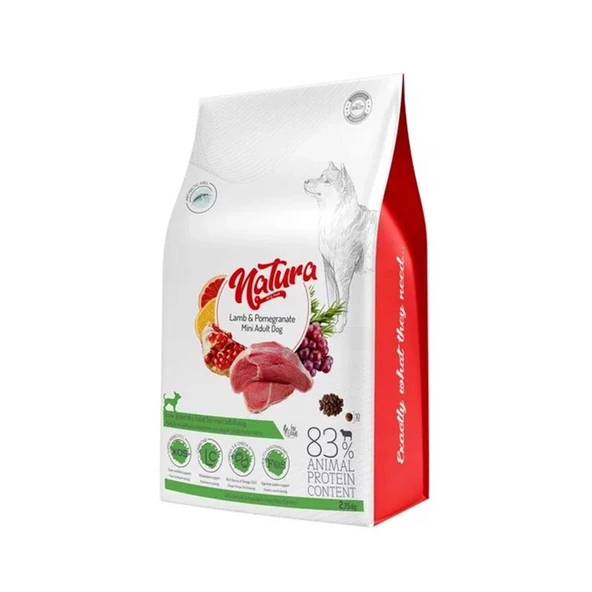 Natura Premium Kuzulu Narlı Küçük Irk Yetişkin Köpek Maması 2,75 kg ürün görseli 1