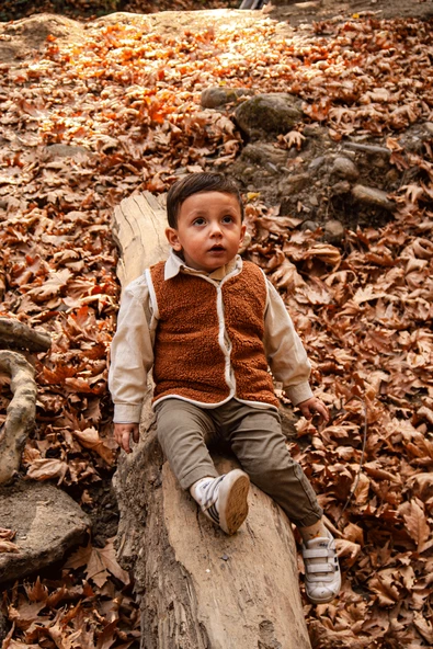 Heritage Puffy Astarlı Peluş Bebek Çocuk Yelek - Wellsoft Yelek - ZTPUFYELEK  1-2 yaş KAHVERENGİ ürün görseli 1