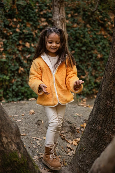 Heritage Puffy Astarlı Peluş Bebek Çocuk Ceket - Kopüşonlu Peluş Mont - ZTPUFCEKET  3-4 yaş YEŞİL ürün görseli 1