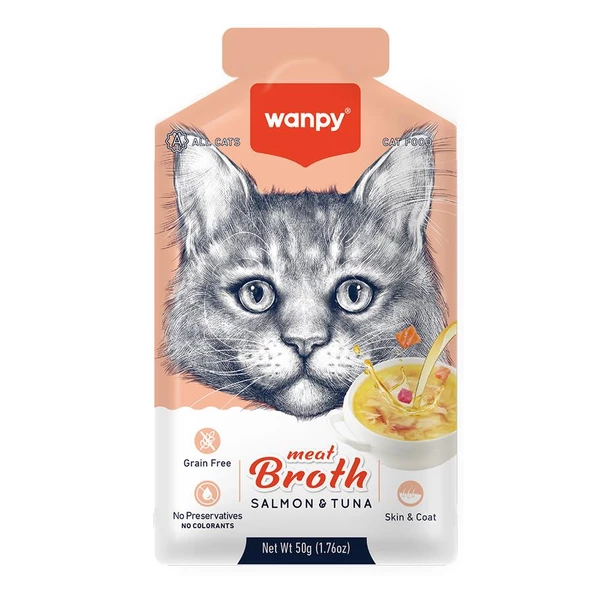 Wanpy Somon ve Ton Balıklı Kedi Çorbası 50 gr ürün görseli 1