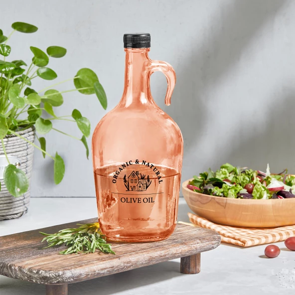 Selka Home - Mary 1500 ML Desenli Cam Galon Yağdanlık ürün görseli 1