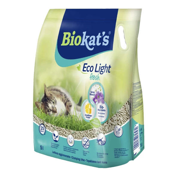 Biokat's Eco Light Fresh Spring Blossom Pelet Kedi Kumu 5 lt ürün görseli 1