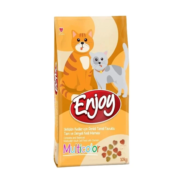 Enjoy Multicolor Renkli Tavuklu Yetişkin Kedi Maması 10 kg ürün görseli 1