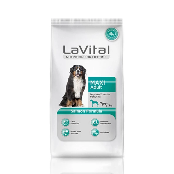 LaVital Maxi Adult Somonlu Büyük Irk Yetişkin Köpek Maması 15 kg ürün görseli 1
