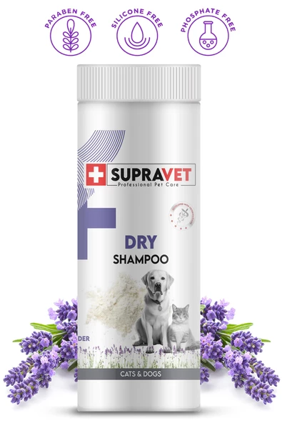 Supravet Dry Shampoo Lavanta Özlü Kedi Köpekler İçin Toz Şampuan 150 ml ürün görseli 1