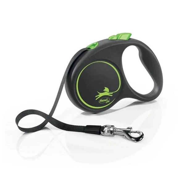 Flexi Black Design Yeşil 5 mt Şerit Otomatik Tasma Small ürün görseli 1