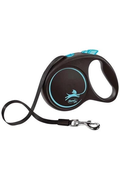 Flexi Black Design Mavi 5 mt Şerit Otomatik Tasma Small ürün görseli 1