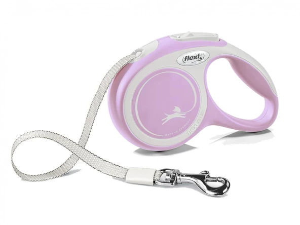 Flexi  New Comfort Şerit Otomatik Gezdirme Tasması Pembe XS 3 mt ürün görseli 1