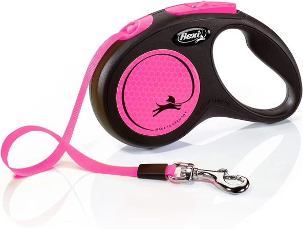 Flexi Neon Şerit Otomatik Köpek Tasması Small 5 mt Pembe ürün görseli 1