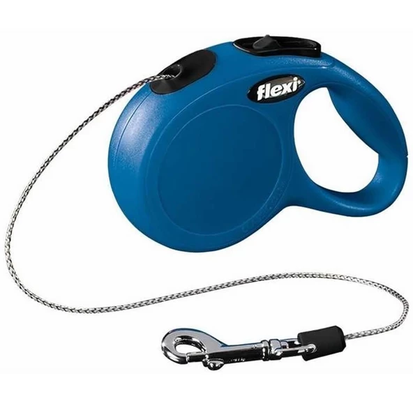 Flexi New Classic İp Otomatik Köpek Gezdirme Tasması Mavi S 5 mt ürün görseli 1