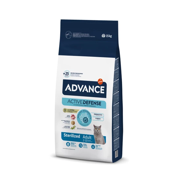 Advance  Sterilised Kısırlaştırılmış Hindili Yetişkin Kedi Maması 15 kg ürün görseli 1