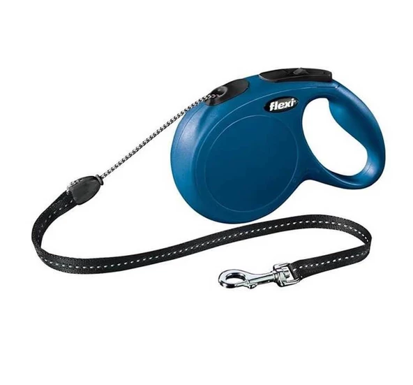 Flexi New Classic İp Otomatik Köpek Gezdirme Tasması Mavi M 8 mt ürün görseli 1